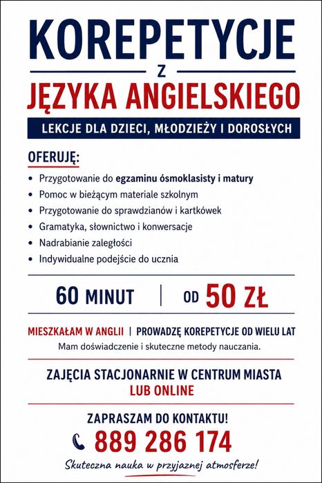 Lekcje angielskiego
