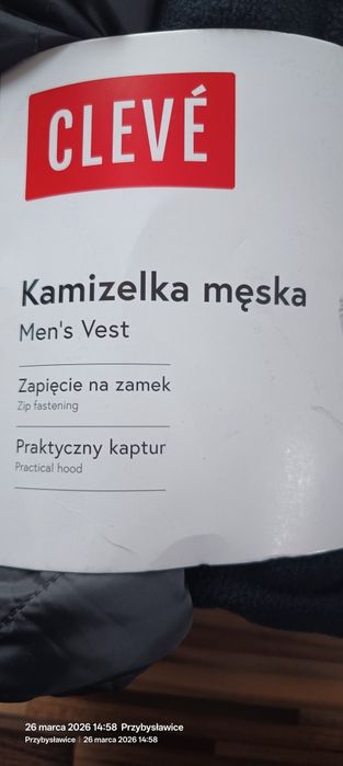 Kamizelka, bezrękawnik męski nowy z kapturem xxl
