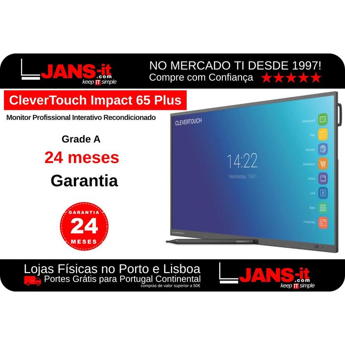 CleverTouch Impact 65 Plus | 65″ | 4K UHD 3840×2160 | Táctil | Android
