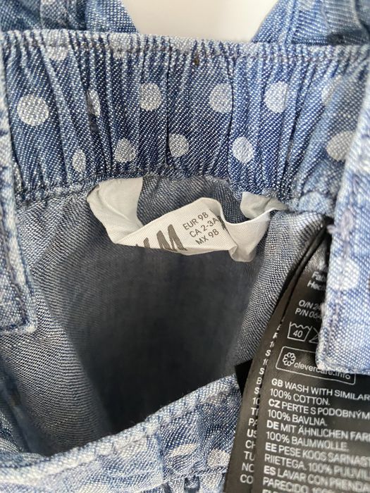 Sukienka ogrodniczka hm miekki jeans 98
