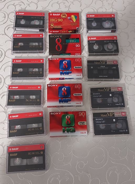 Okazja! Video Sony 8MP, Video Basf Metal MP nowe!