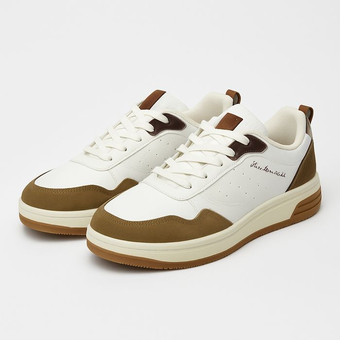 Buty trekkingowe męskie biało-brązowe 45