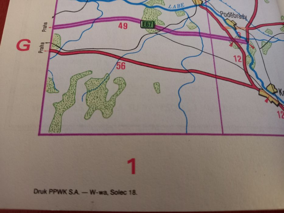 Mapa Krajoznawczo Samochodowa Województwa Jeleniogórskie 1994rok