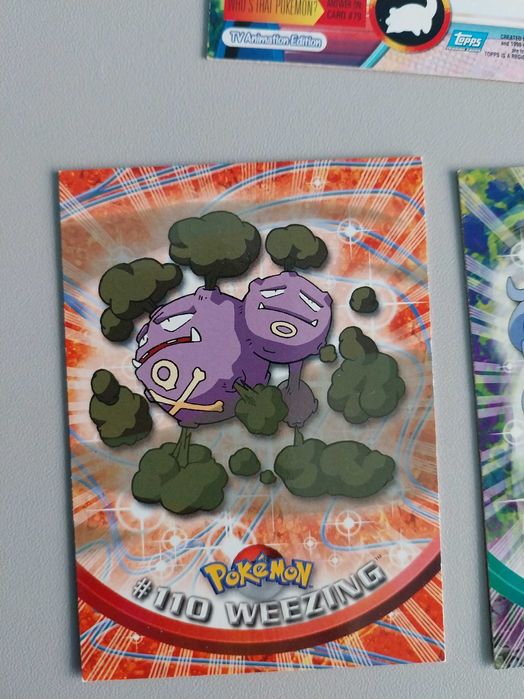 Lote 3 cartas Pokemon TV Animation Edition, raras, Dodrio, Weezing, Tangela