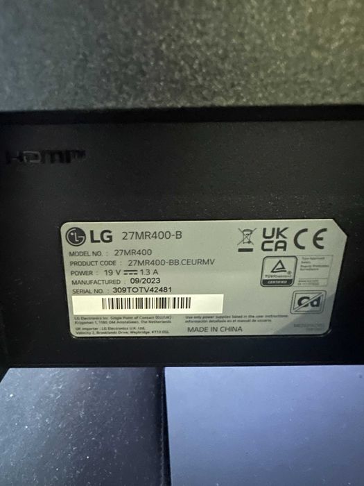 Ecrã LG 27 Polegadas