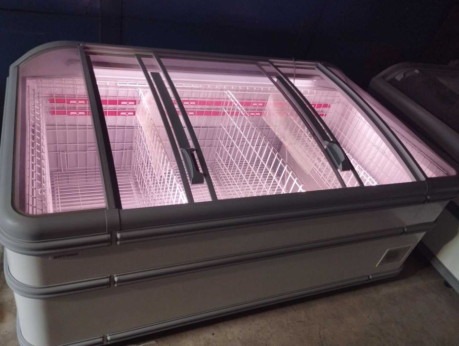 Топ! Морозильний лар бонета AHT Miami 210 LED Сірий. Розсрочка!