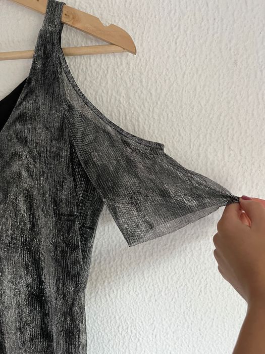 Vestido prateado Mango – glittery & glam (XS)