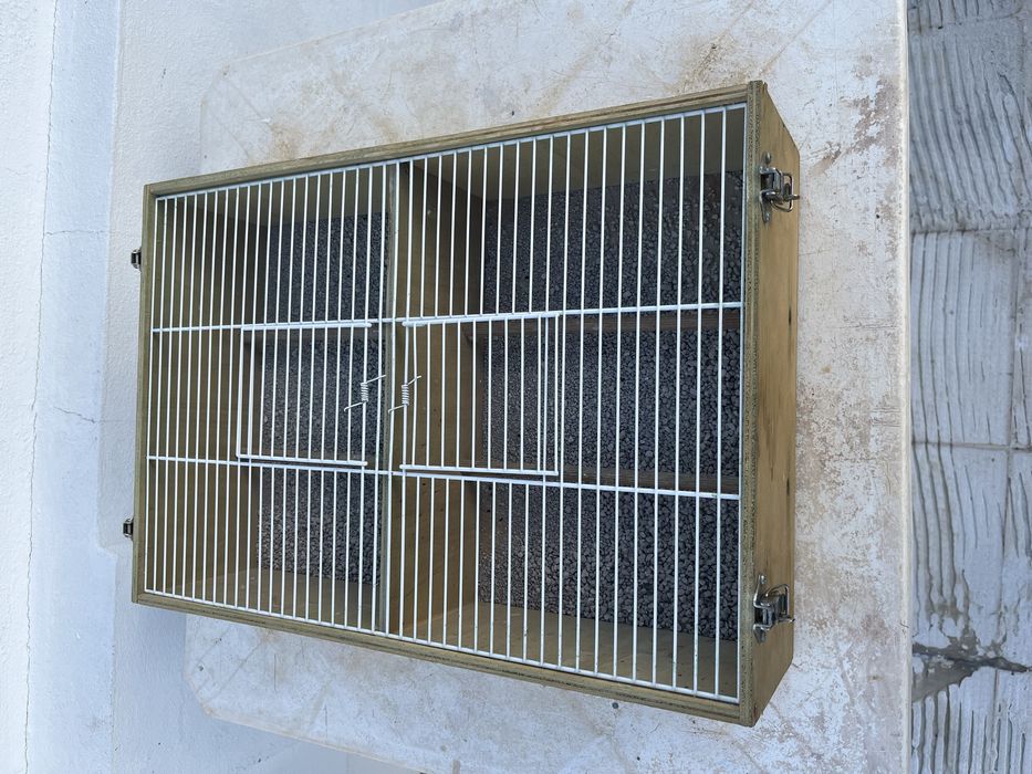 Transportadora em madeira para aves