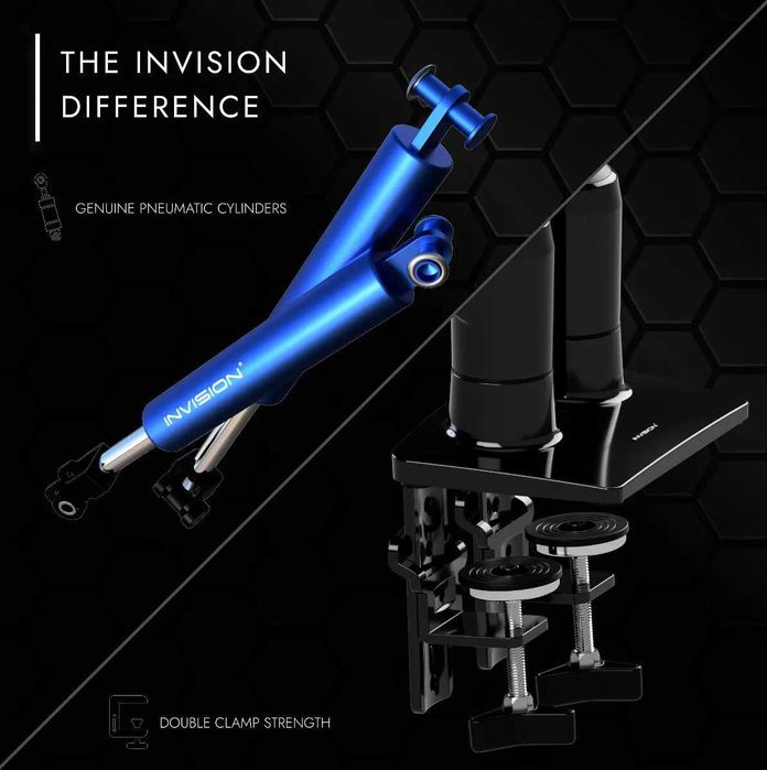 Invision MX400 Suporte para monitor de braço duplo para ecrãs de 19 a 32 polegadas VESA de 75/100 mm