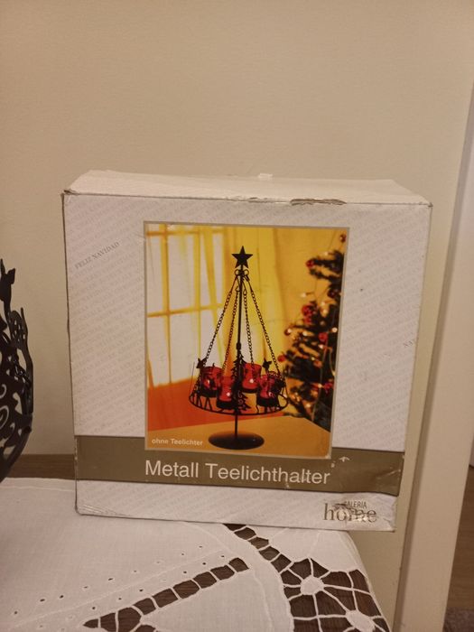 Stylowy świateczny stroik świecznik metaloplastyka