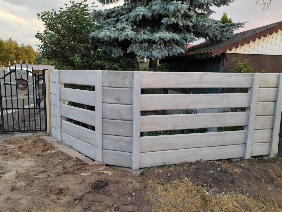 ogrodzenia betonowe, panelowe, montaż