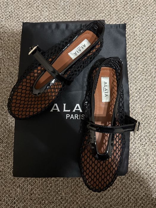Балетки Alaia сітка чорна