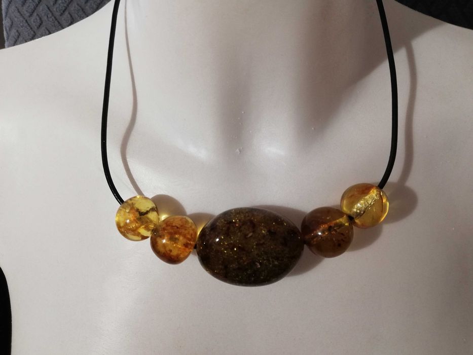 Naszyjnik bursztyn miodowy