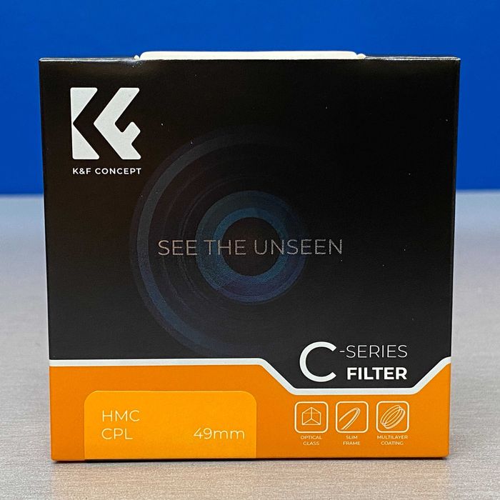K&F Concept CPL Slim 49mm (Filtro Polarizador Circular) - NOVO