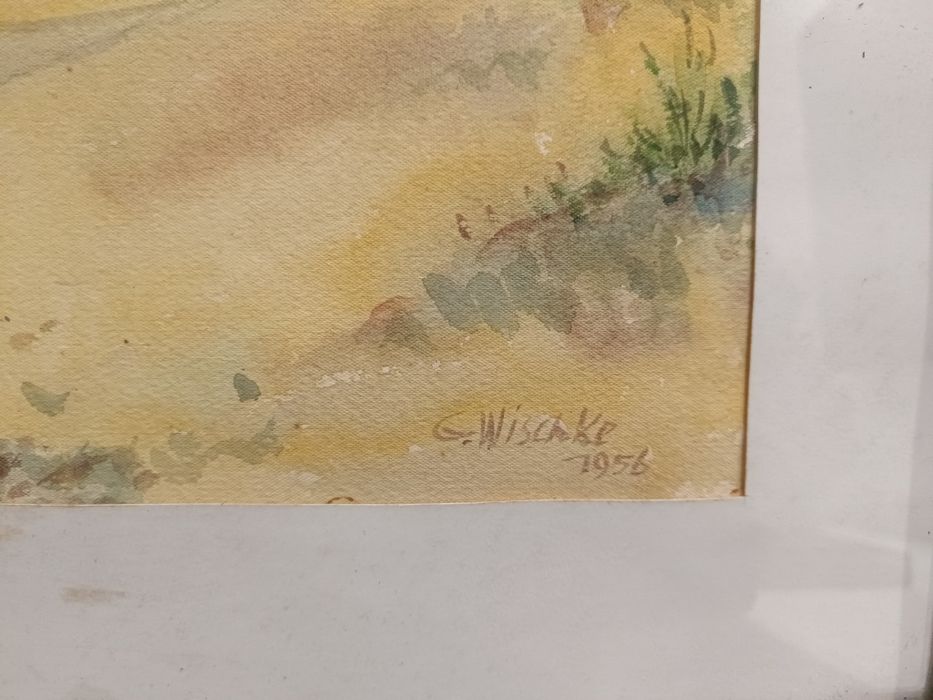 Akwarela pejzaż nadmorski G.Wischke 1956