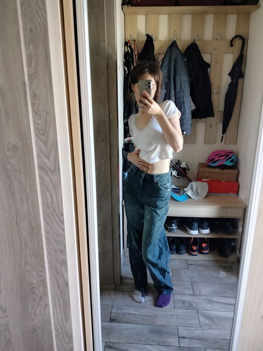 Spodnie bershka wide leg baggy opium street style basic