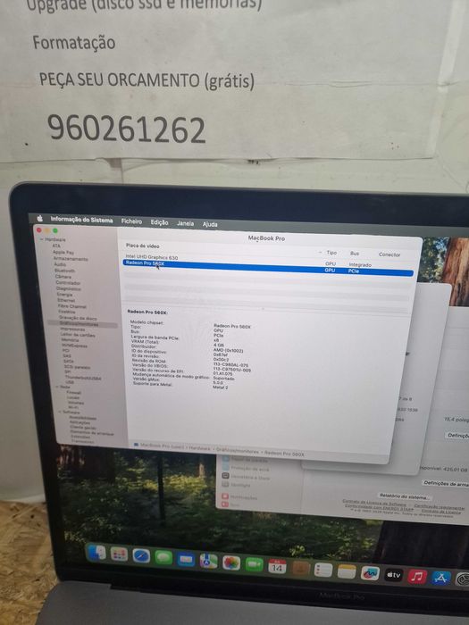 MacBook Pro TOUCH BAR 15.4 pol 2018 32gb ram