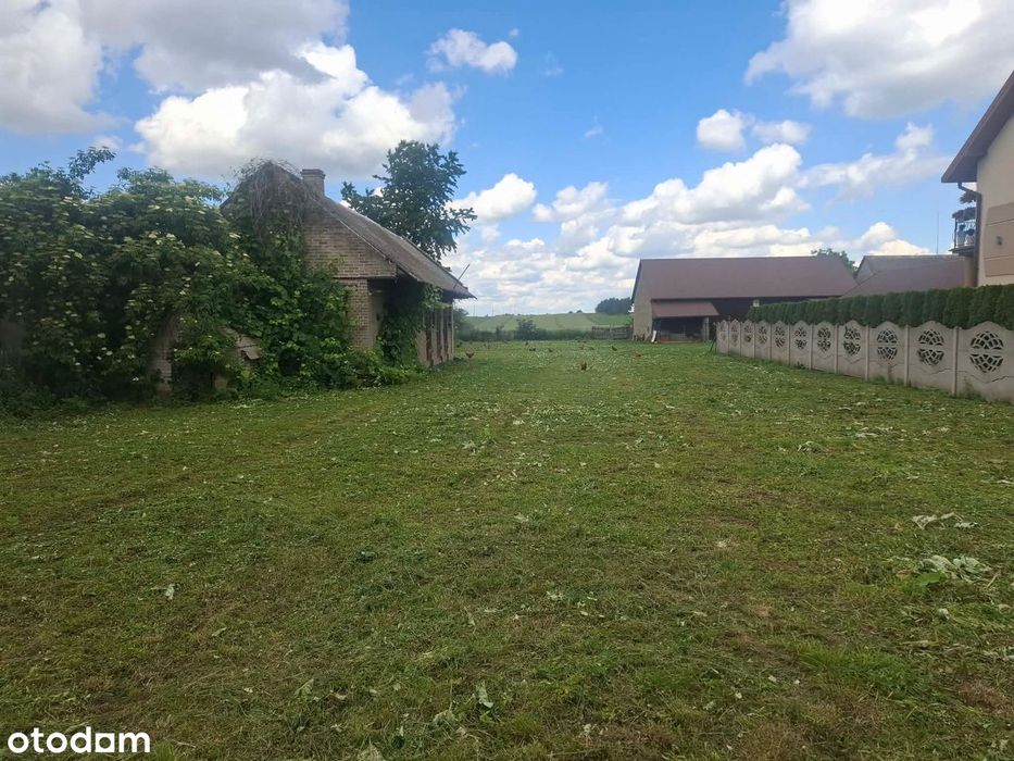 Działka rolno-budowlana 1,73 ha Media  Budynek gosp. Tychów Stary