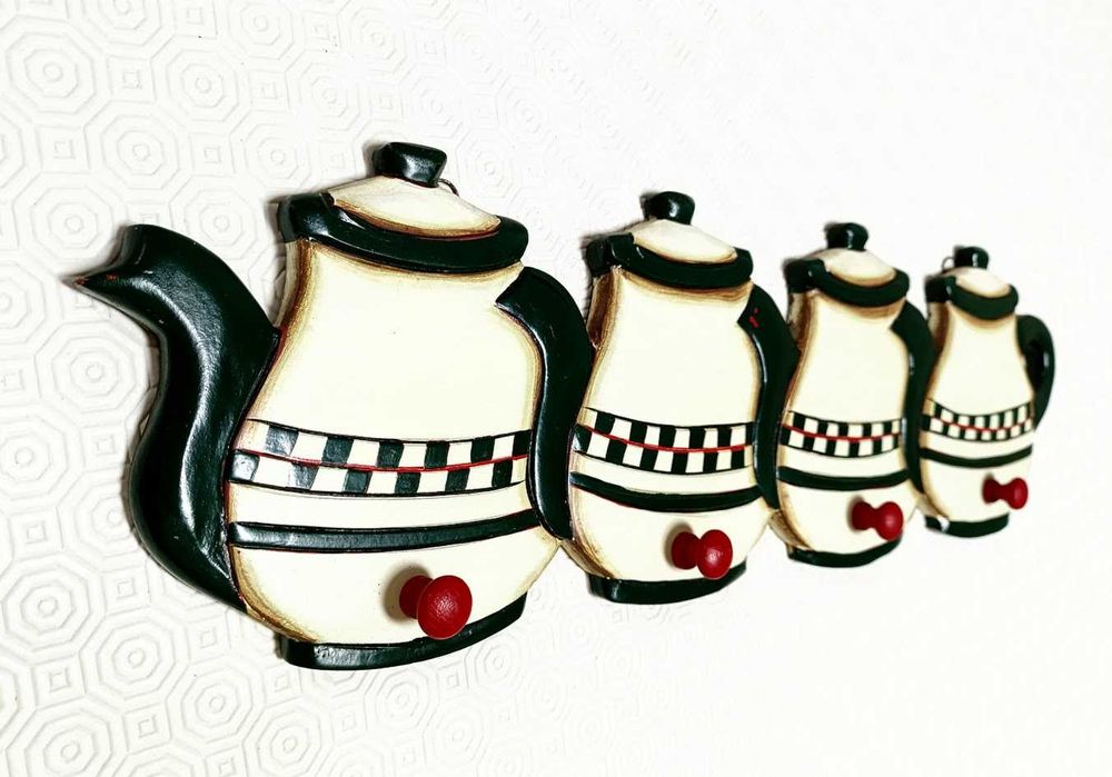 Invulgar suporte de panos decorativo chaleiras madeira cozinha