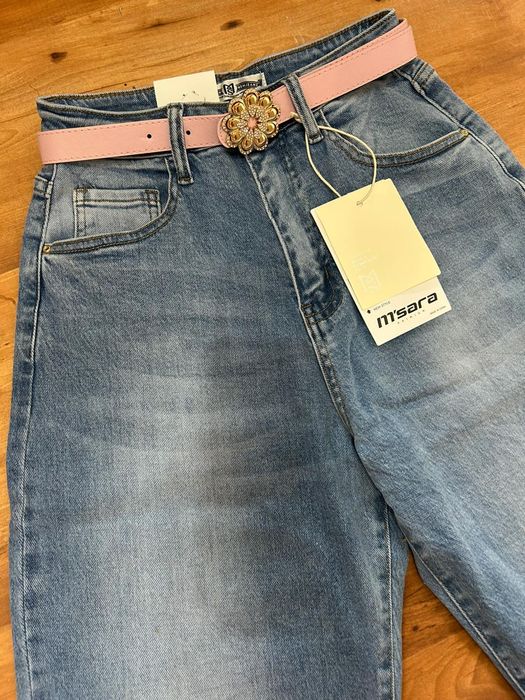 Jeansy M.Sara Ballon Fit z paskiem