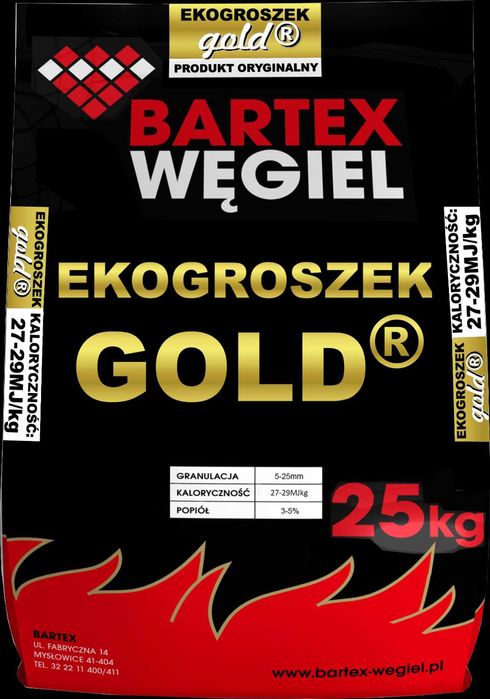 Ekogroszek GOLD BARTEX kaloryczność 27-29MJ/kg TRANSPORT HDS