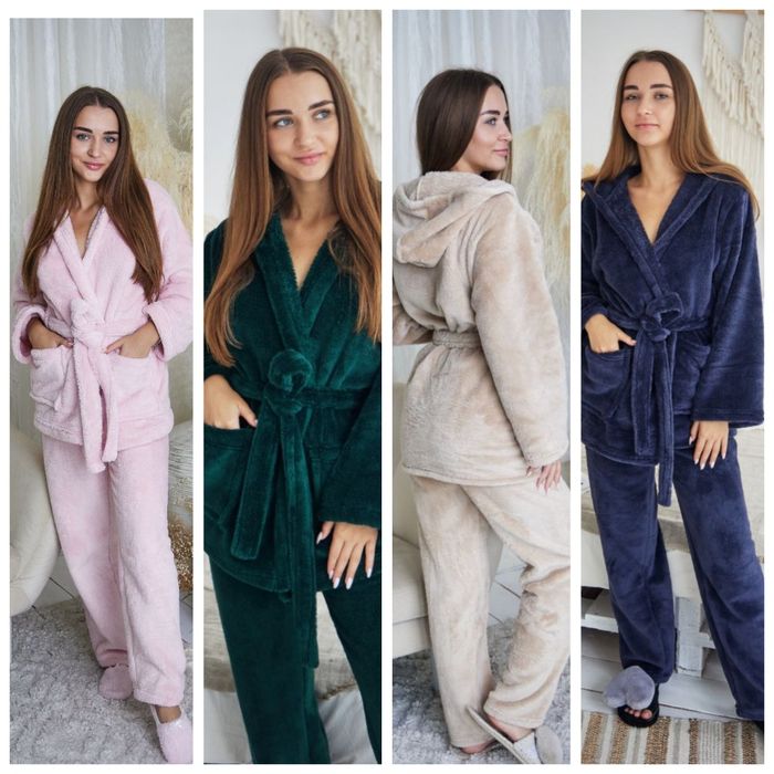 Теплий пухнастий костюм двійка