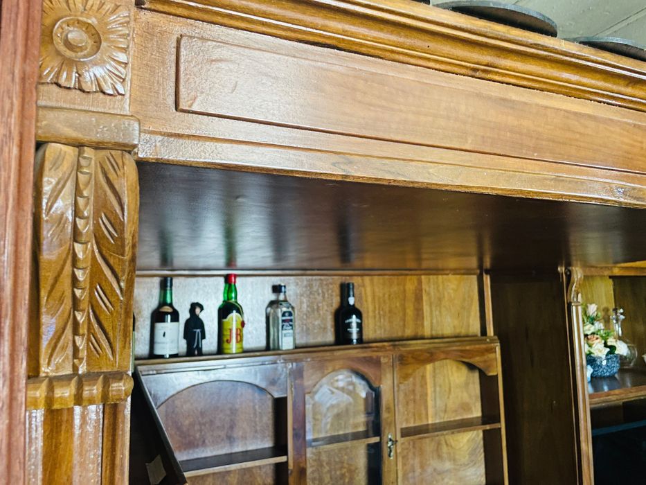 Bar de sala clássico madeira maciça — conjunto completo