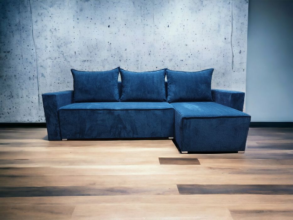 Naroznik Sztruks Kanapa Sofa Pojemnik dostawa Cała Polska