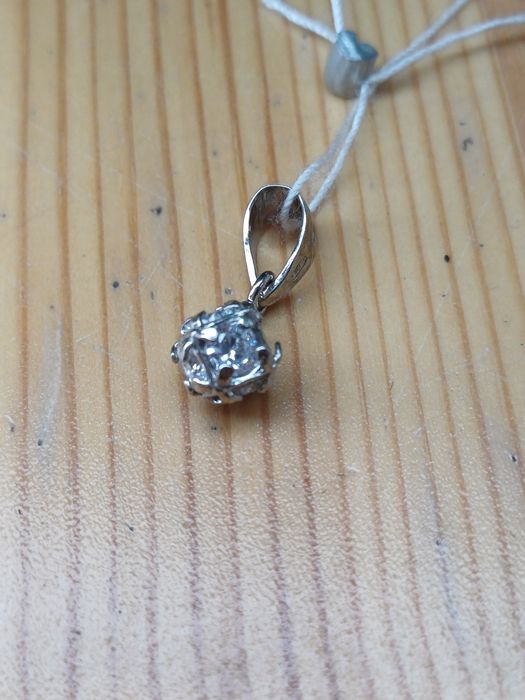 Кулон кубік  серебро з сцирконієм