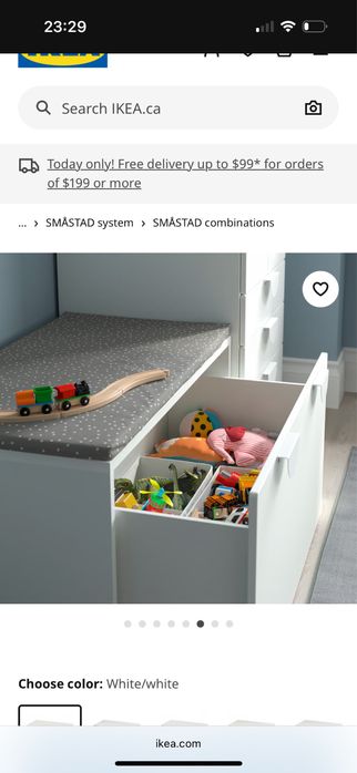 IKEA Smastad смастад тумба Лава з ящиком для іграшок, stuva стува