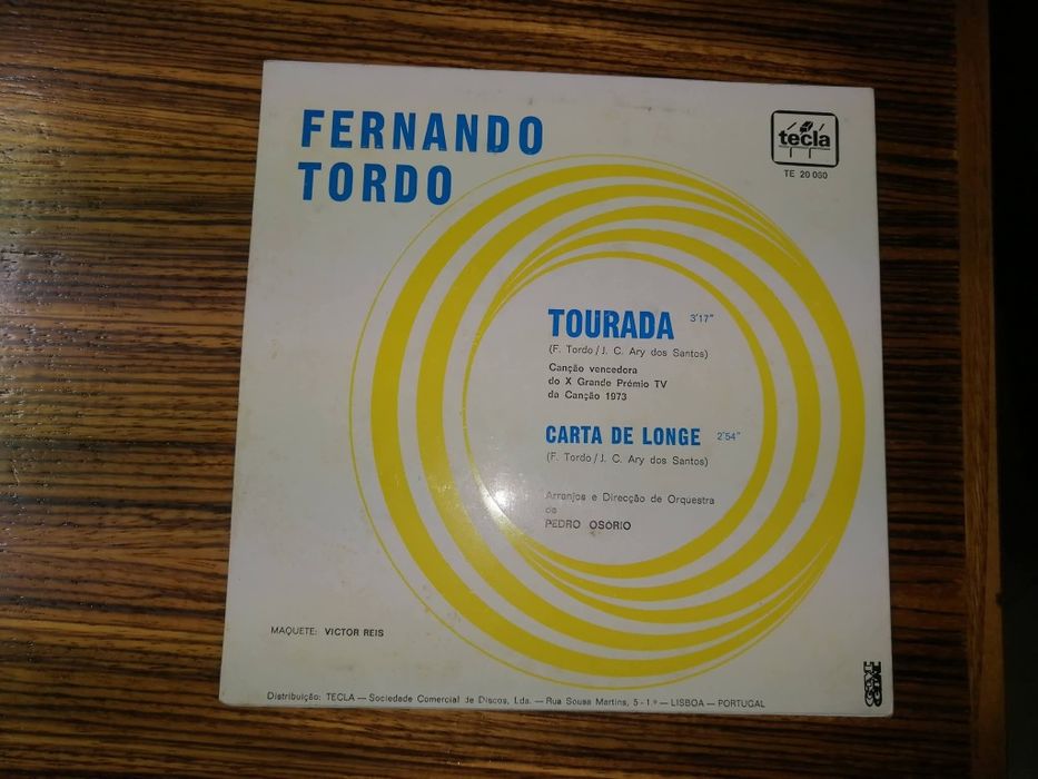 Disco vinil Tourada Fernando Tordo Festival rtp