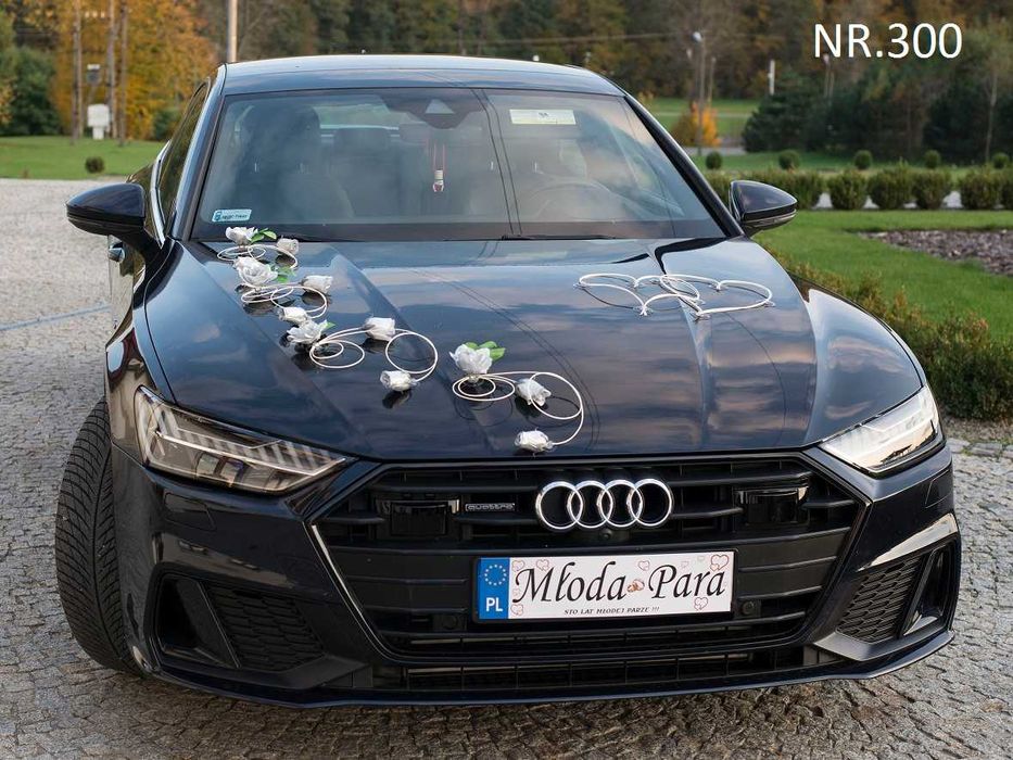 Dekoracja na samochód SREBRNE RÓŻE-Tylko u nas ozdoba na AUTO 300