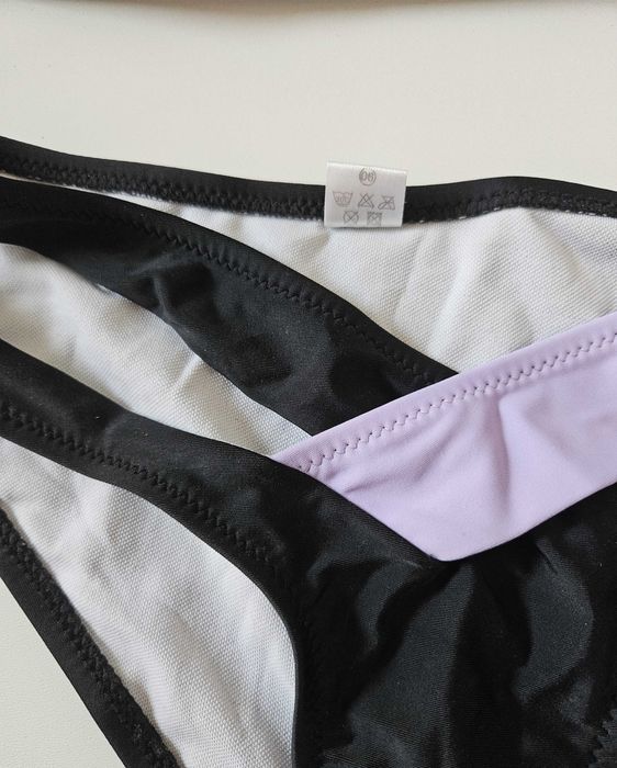 Strój kąpielowy dwuczęściowy fioletowo-czarny bikini
