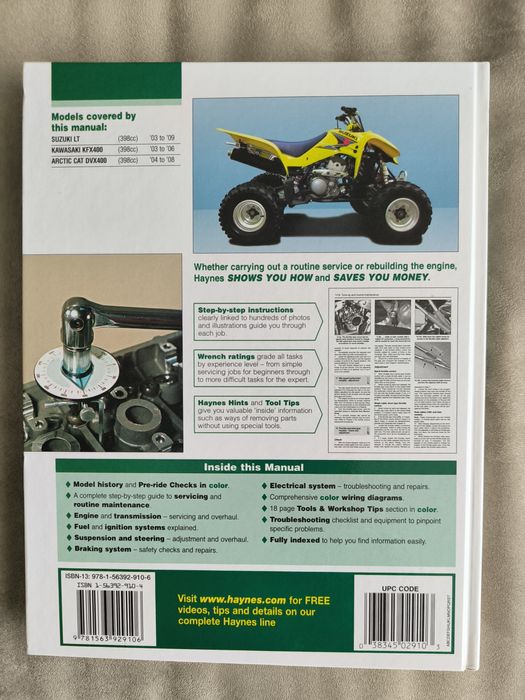 Livro Manual Suzuki LTZ400