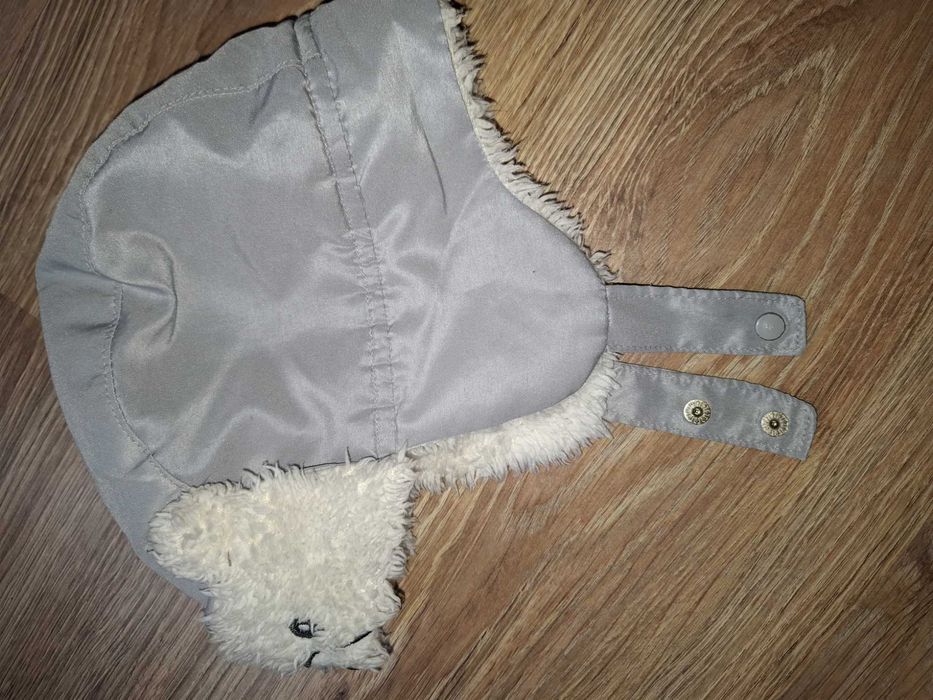 czapka zimowa niemowlęca uszatka
