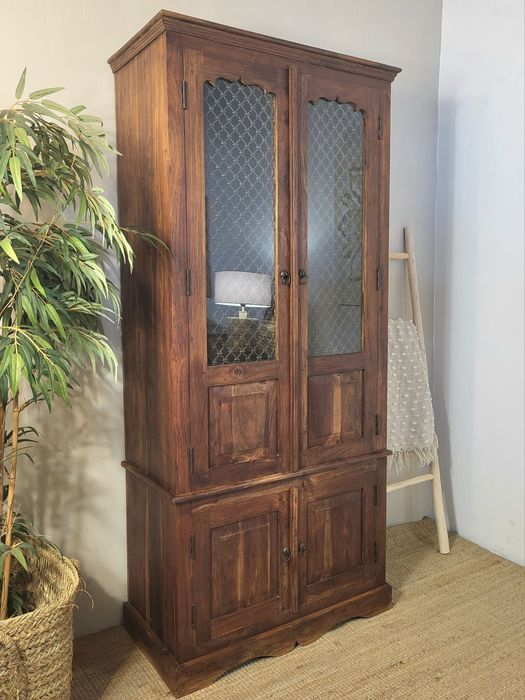 vitrine, armario, louceiro, estante, indiano, rustico