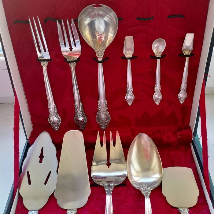 Мельхиоровые ложки вилки ножи Троянда серебряная роза мельхиор мнц