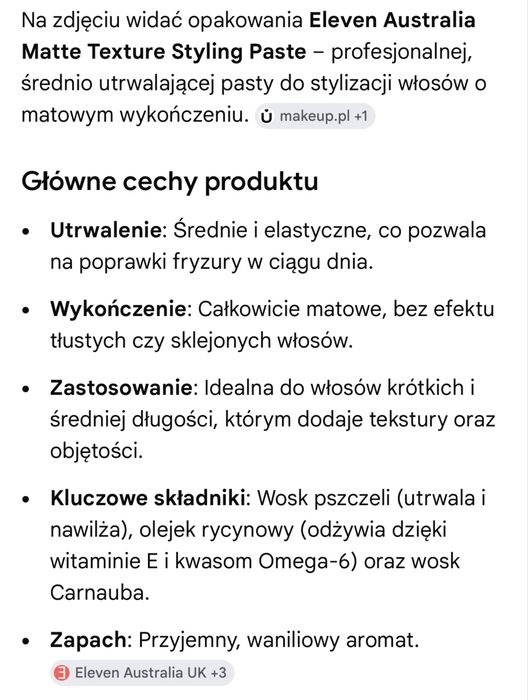 Pasta, wosk do włosów