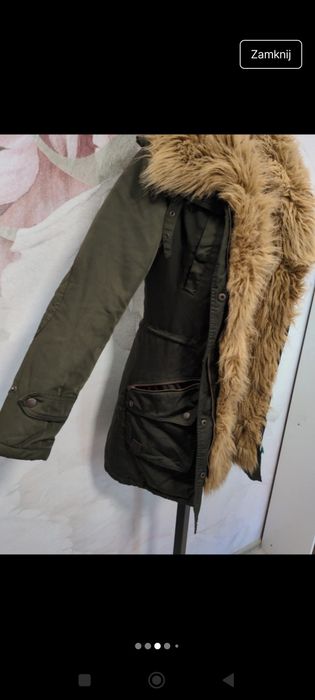 Kurtka zimowa xs z futerkiem parka