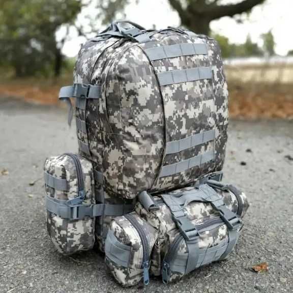 Тактичний рюкзак 55 л Армійський з підсумками MOLLE Оксфорд 600D