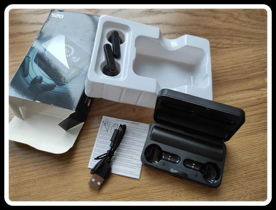 Czarne nowe słuchawki bezprzewodowe