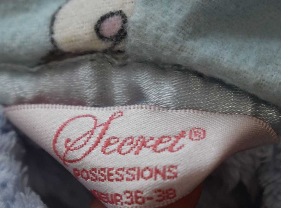 Szlafrok S M 36 polarowy pluszowy ciepły z kapturem do kolan polar