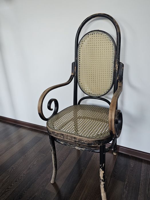 Krzesło gięte drewniane ratanowe plecionka wiedeńska