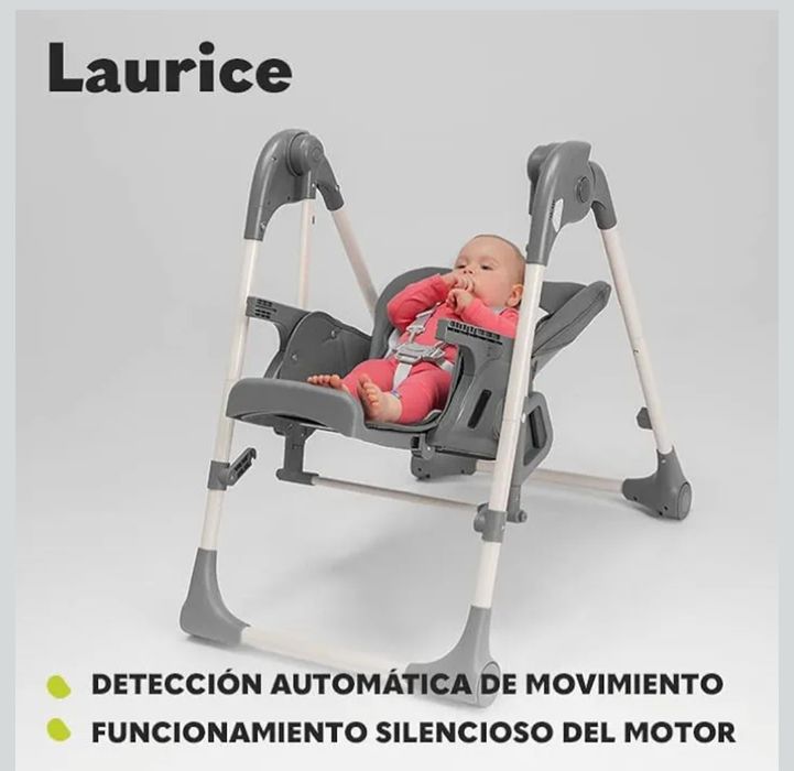 Cadeira refeição e baloiço 2 em 1 automática para bebé