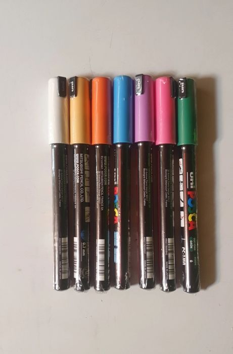 Conjunto 7 canetas Posca novas pin type