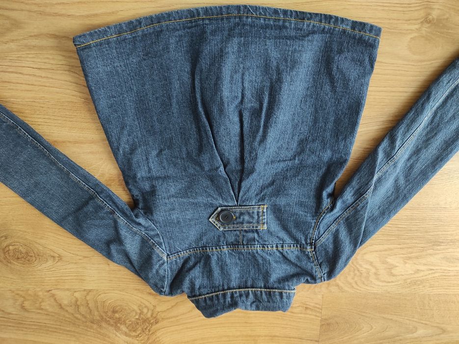 Kurtka jeansowa, lekko ocieplana, 146, super stan