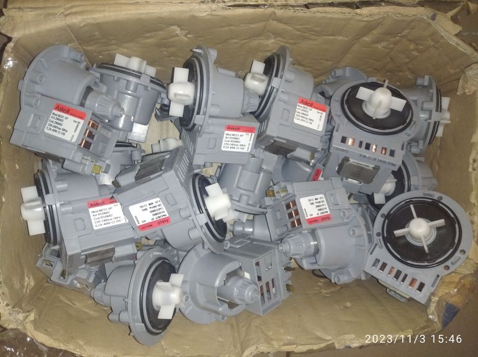 Насосы, помпы для стиральных машин  Askoll и другие M231, М47, М224XP.