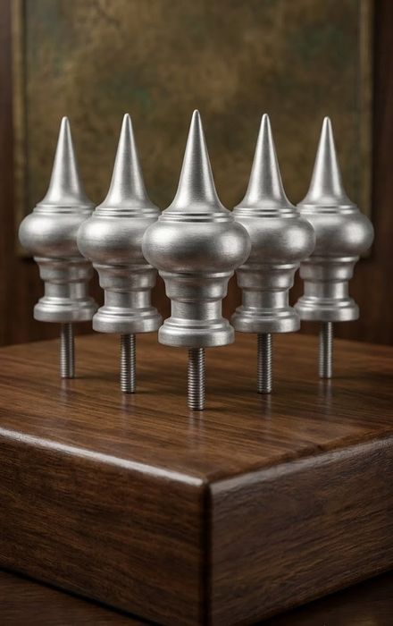 Conjunto de 5 Ponteiras / Remates em Alumínio Fundido (12cm) – Novas