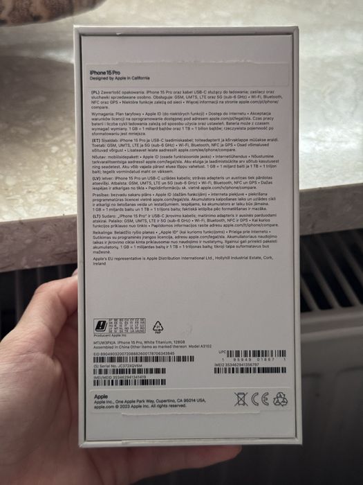 Iphone 15 Pro 128gb White Titanium-100% kondycji baterii