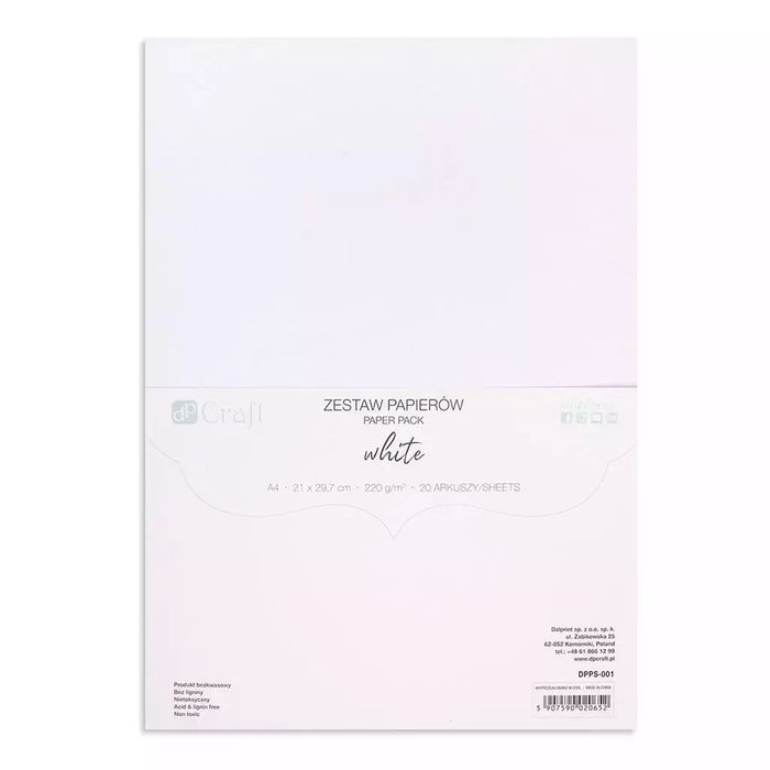Zestaw papierów 220g biały A4 20ark. Nowy Produkt